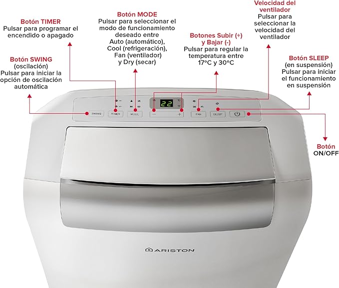 Ariston, Mobis 10- Pinguino ar condicionado portátil silencioso