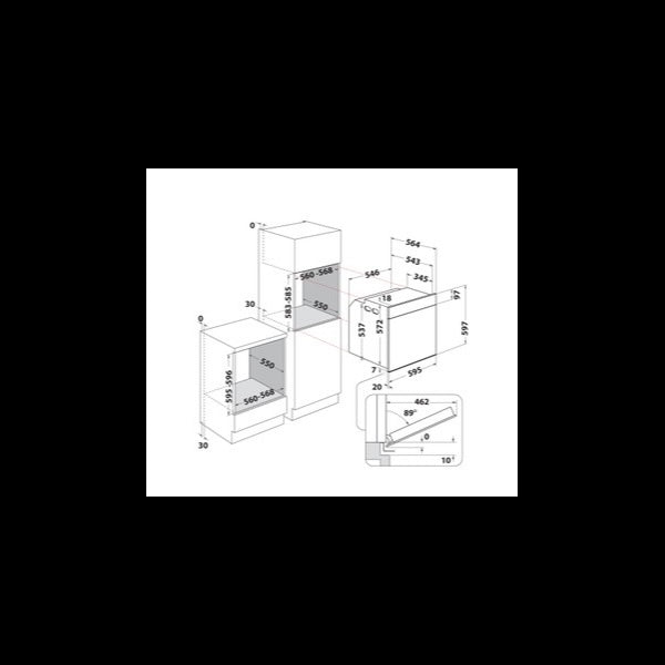 Forno Encastre 60cm Whirlpool WOI4S8PM1SWA